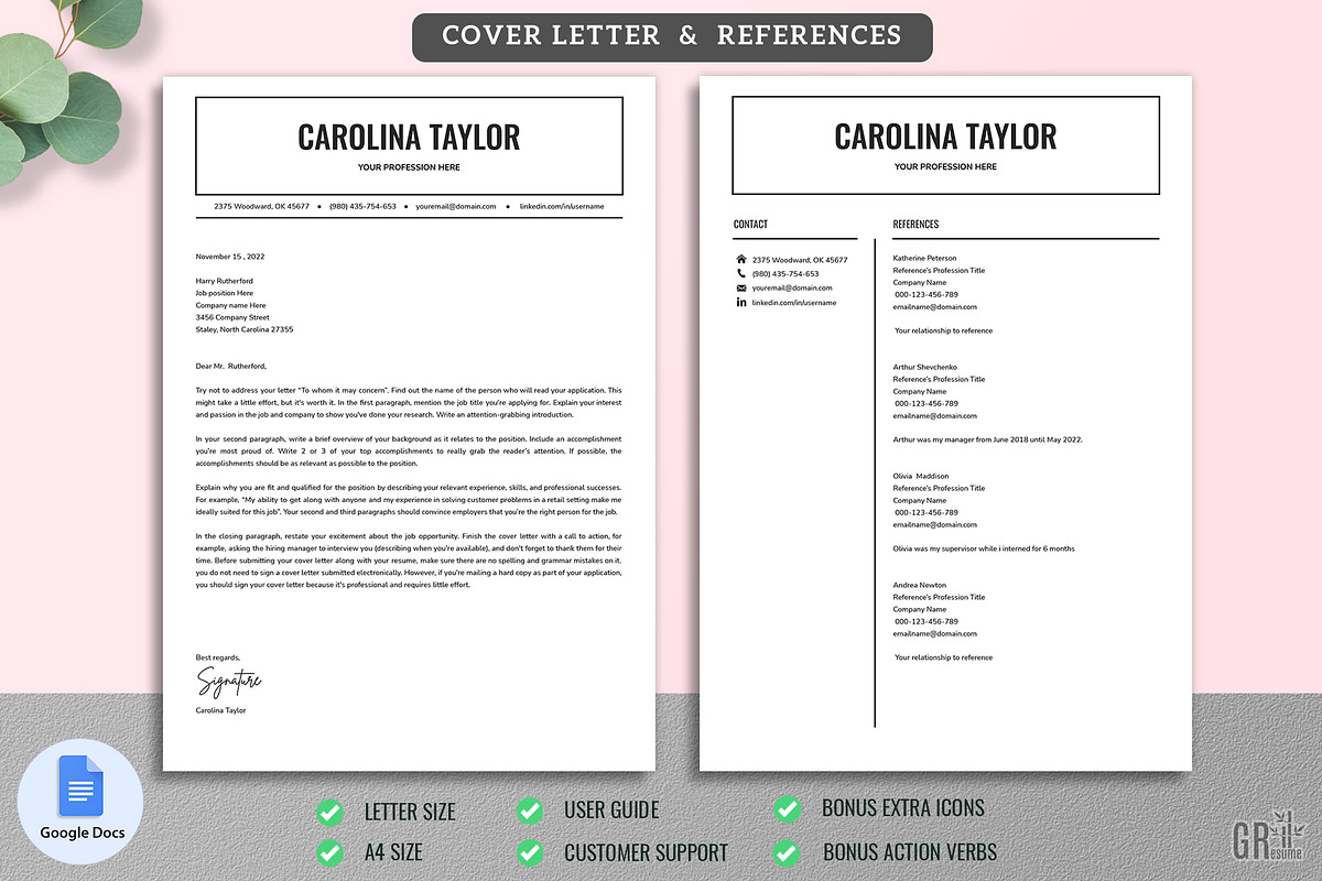 Google Docs Resume Template 01, a Resume Template by GResume (Photo 4 of 8)