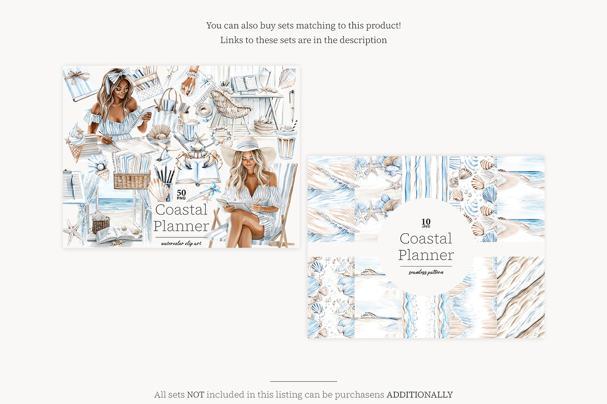 Summer Beach Paper Collection, a Pattern Graphic by GlamArtZhanna (Photo 2 of 4)