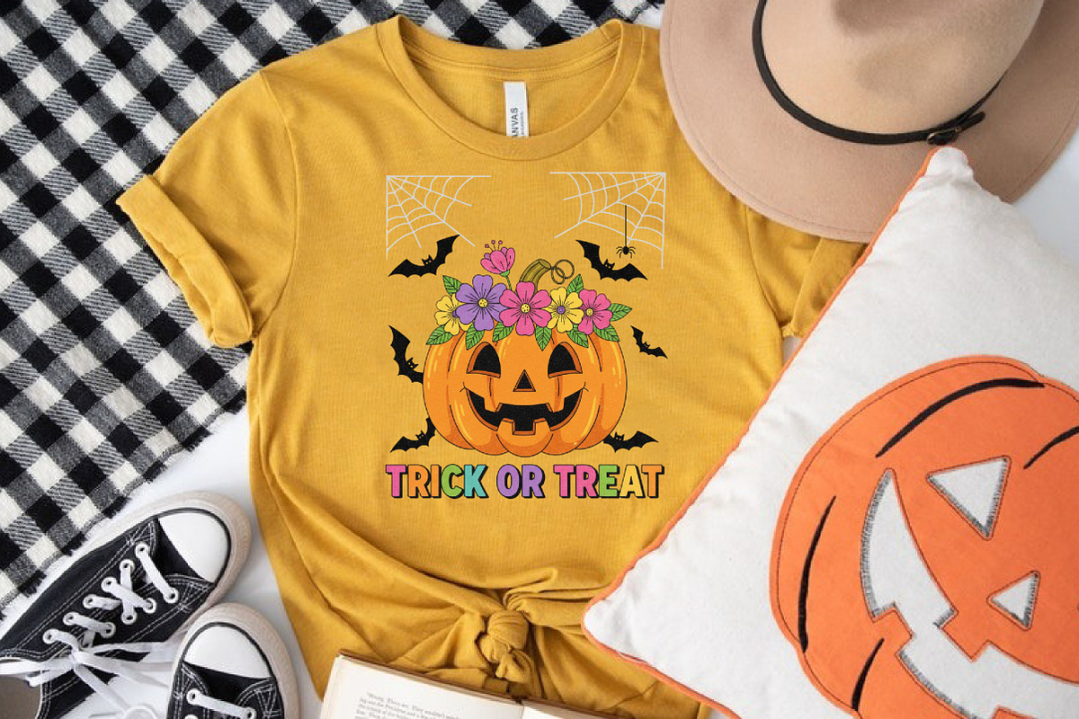 Pumpkin Floral Trick or Treat Graphi, an Illustration by Libby Wishes (Photo 6 of 6)