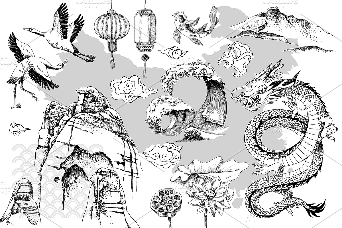 Asian art collection, an Object Graphic by handsketched (Photo 4 of 9)
