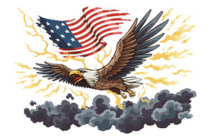 American flag and eagle on, an Animal Illustration by Things for designers