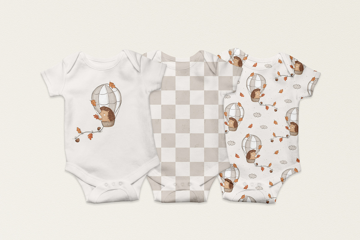 Hedgehog and air balloon, a Pattern Graphic by Olena Kuznietsova (Photo 8 of 10)