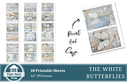 White Butterflies Junk Journal Paper, a Background Graphic by NiiiNArt (Thumbnail 5 of 8)