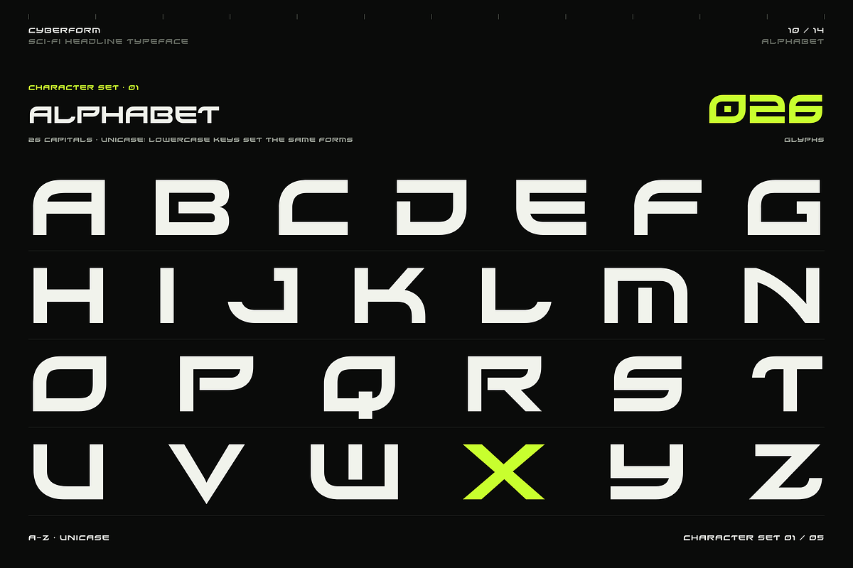 Cyber Form - Geometric Sci-Fi Type, a Sans Serif Font by HipFonts (Photo 9 of 13)