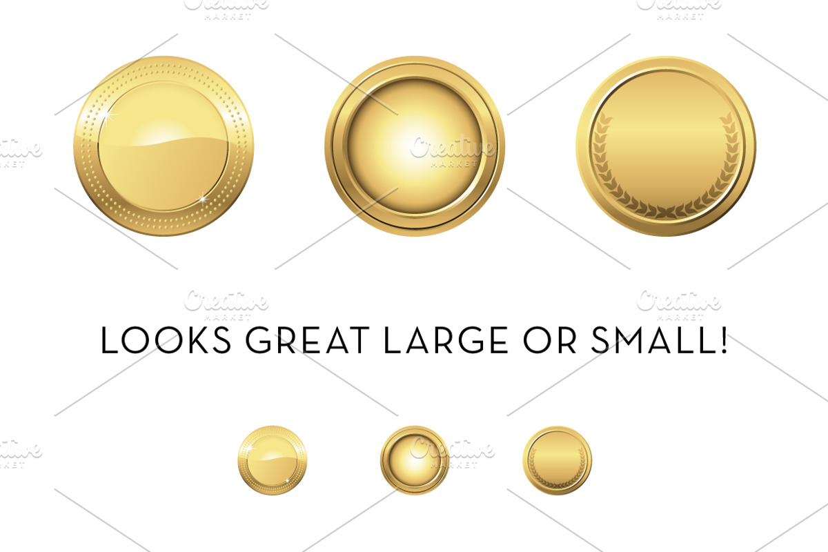 Gold Award Medal Badges Clipart Set, an Object Graphic by Minty Fresh Graphics (Photo 3 of 4)