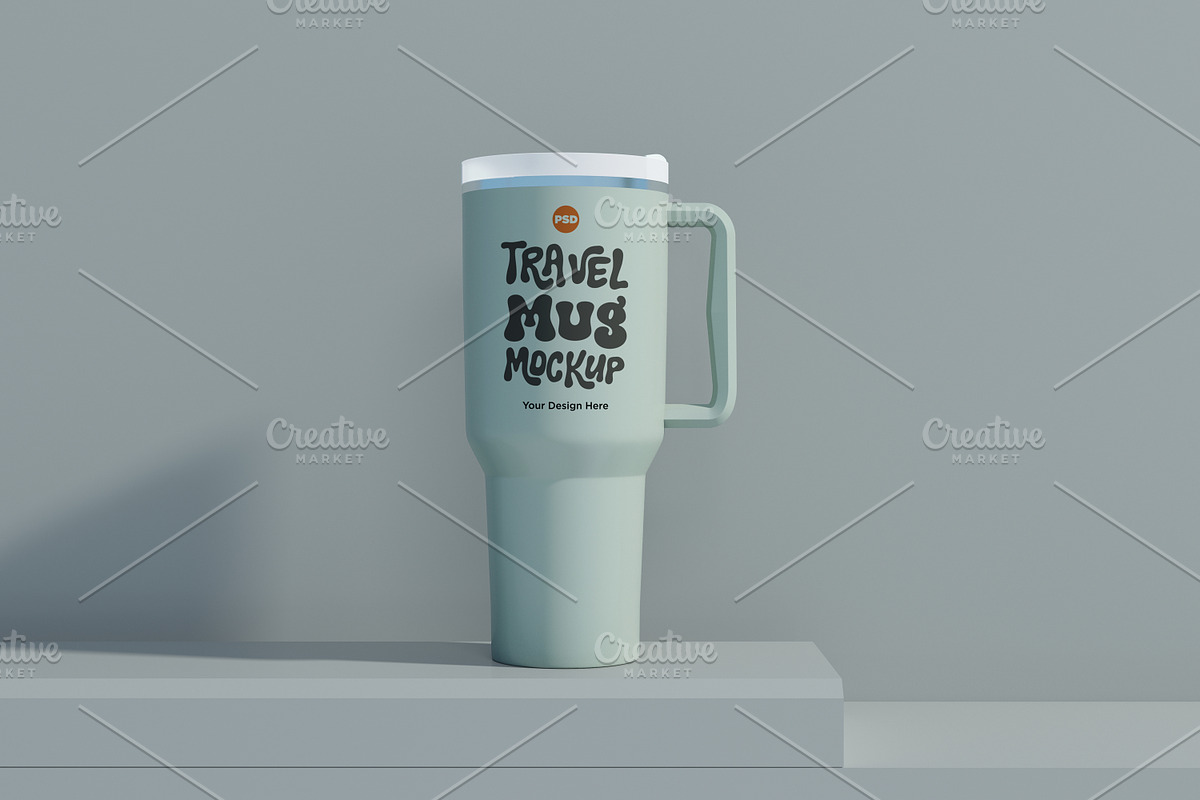 Rambler Travel Mug Cup Mockup, a Cups & Container Mockup by shahsoft (Photo 1 of 2)