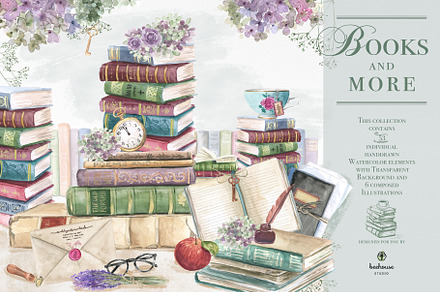 Books&More Watercolor Illustrations, an Education Illustration by beehouse studio
