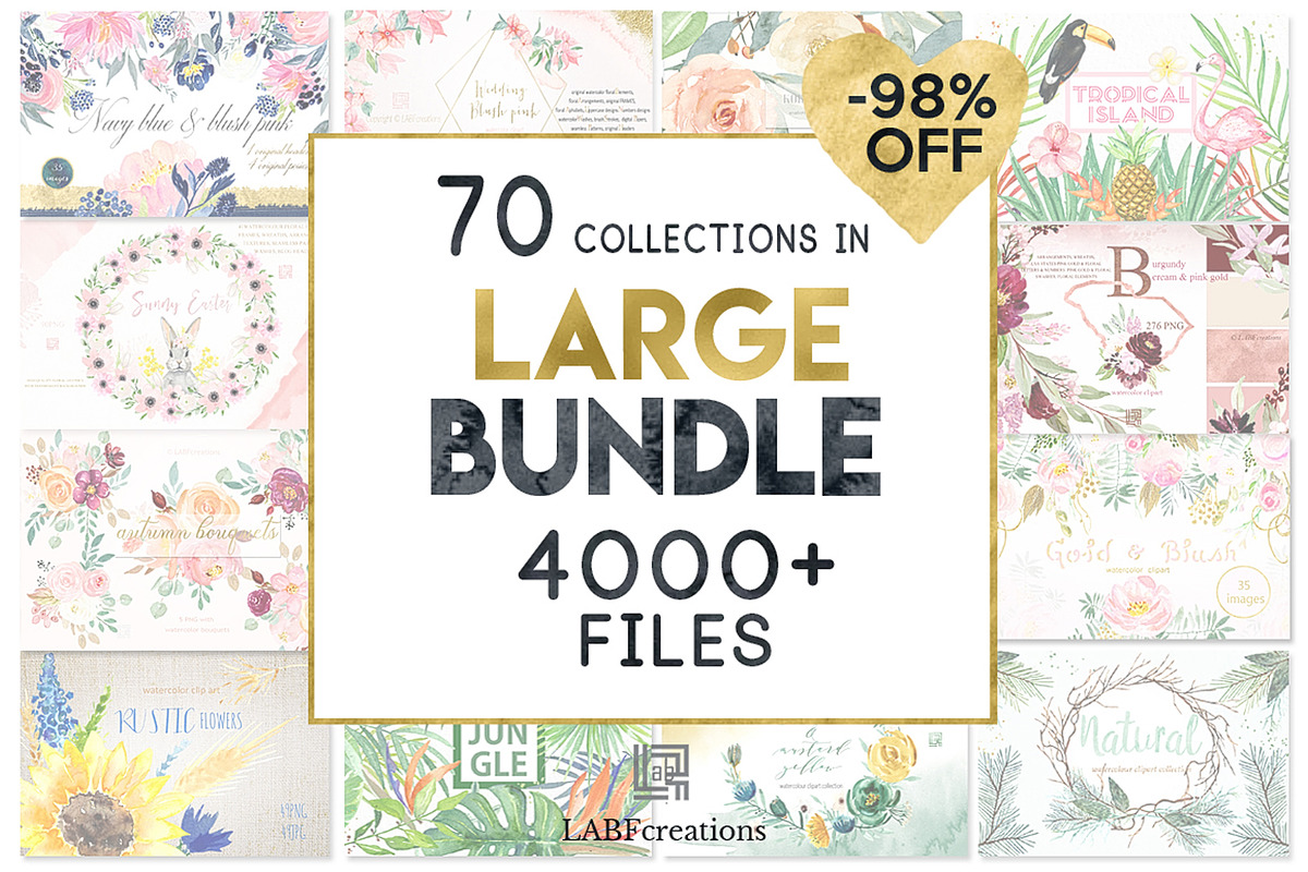 -98% Off Graphic Bundle 70 sets in 1, an Animal Illustration by LABFcreations (Photo 2 of 40)