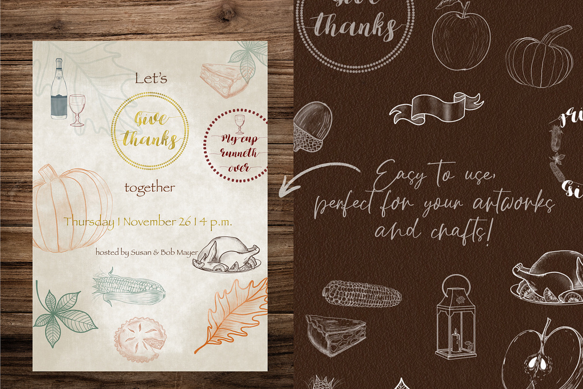 Thanksgiving Procreate Stamps set, a Shape Add-On by Ducatum (Photo 3 of 3)
