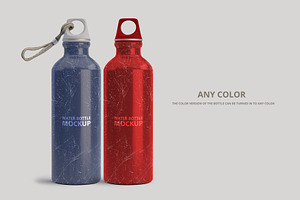 Aluminum Water Bottle Mockup