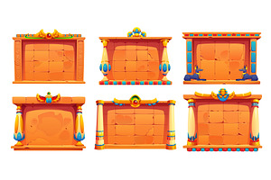 Ancient Egypt adventure game frames, a Decorative Illustration by Vector Tradition