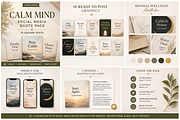 Calm Mind Social Media Quote Pack, a Social Media Template by Local Marketing Templates (Thumbnail 1 of 4)