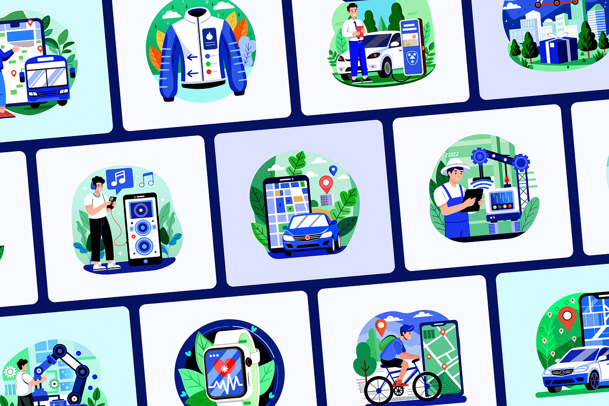 Animated IOT Devices Illustration Set