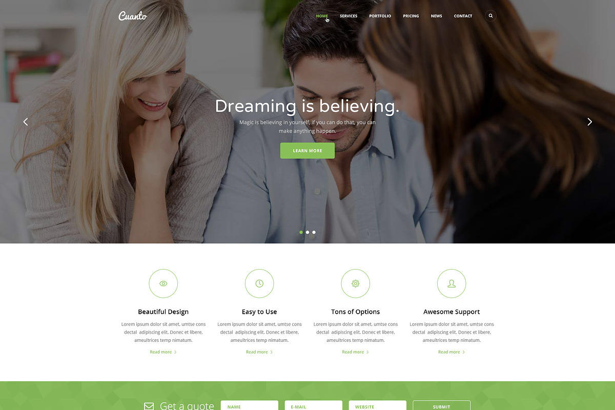 Cuanto – Multipurpose PSD Template, a Websites & App Template by BeopenThemes (Photo 2 of 5)