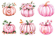 Pink Pumpkin Halloween Clipart PNG, an Illustration by Watercolor design (Thumbnail 2 of 5)