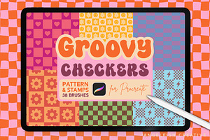 Groovy Checkers Procreate Brush Set