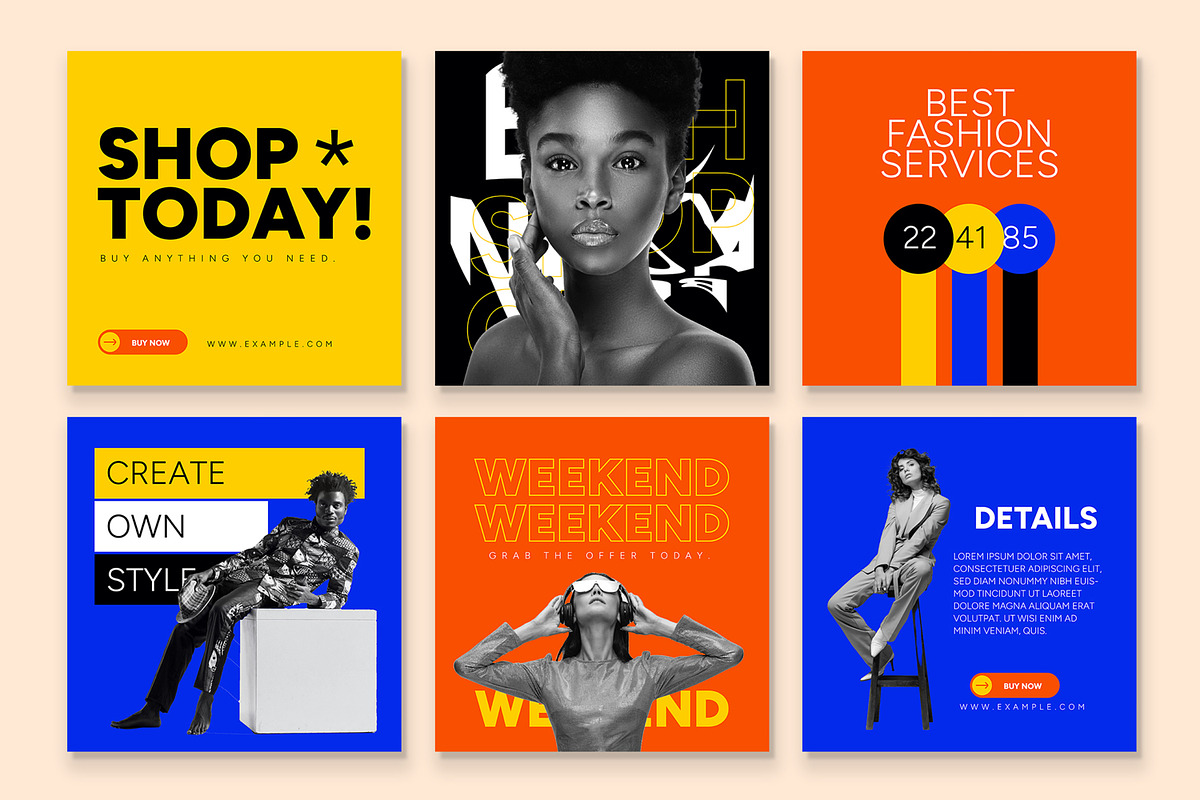Colorful Fashion Social Media Post, an UI Kit Template by CreativeShaper (Photo 3 of 4)