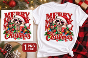 Merry Christmas Raccoon PNG, a Seasonal Illustration by Watercolor design (Thumbnail 2 of 3)
