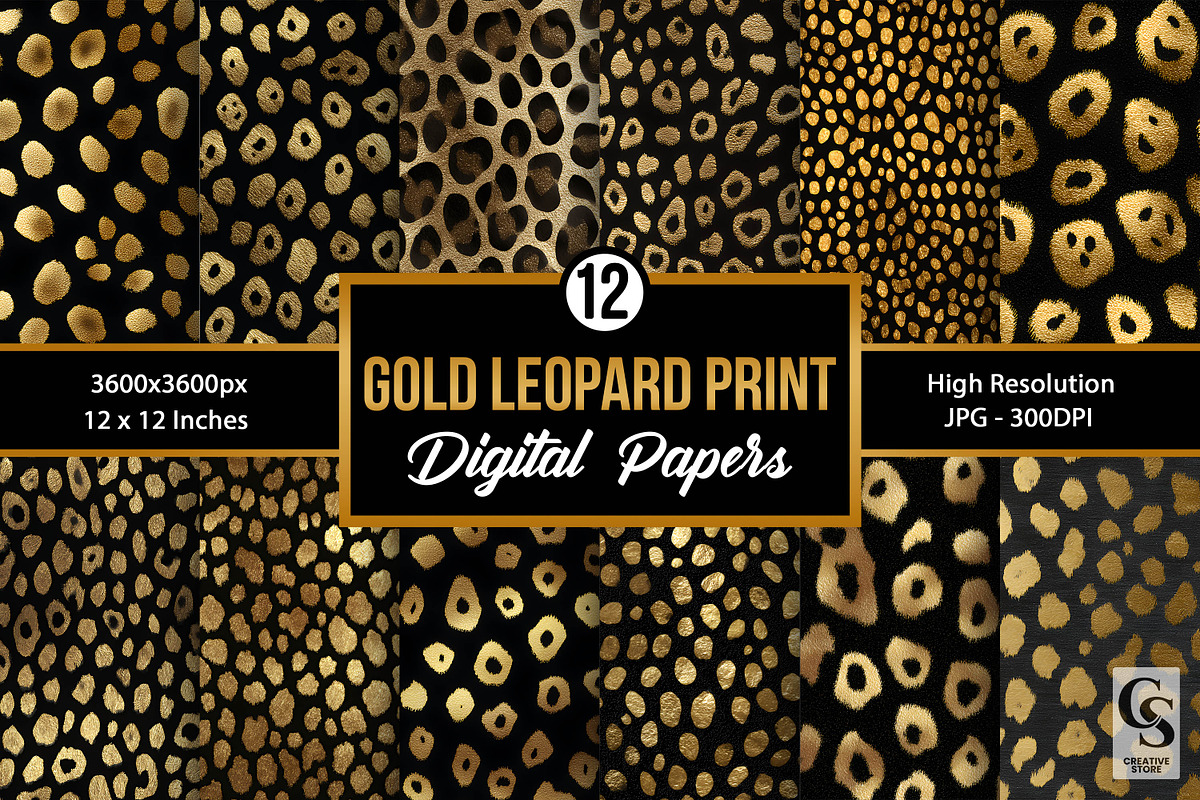 Black & Gold Leopard Print Patterns, a Pattern Graphic by Creative Store (Photo 1 of 5)
