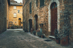 Cozy arranged street in Italy, an Architecture Photo by Alpine Dreams