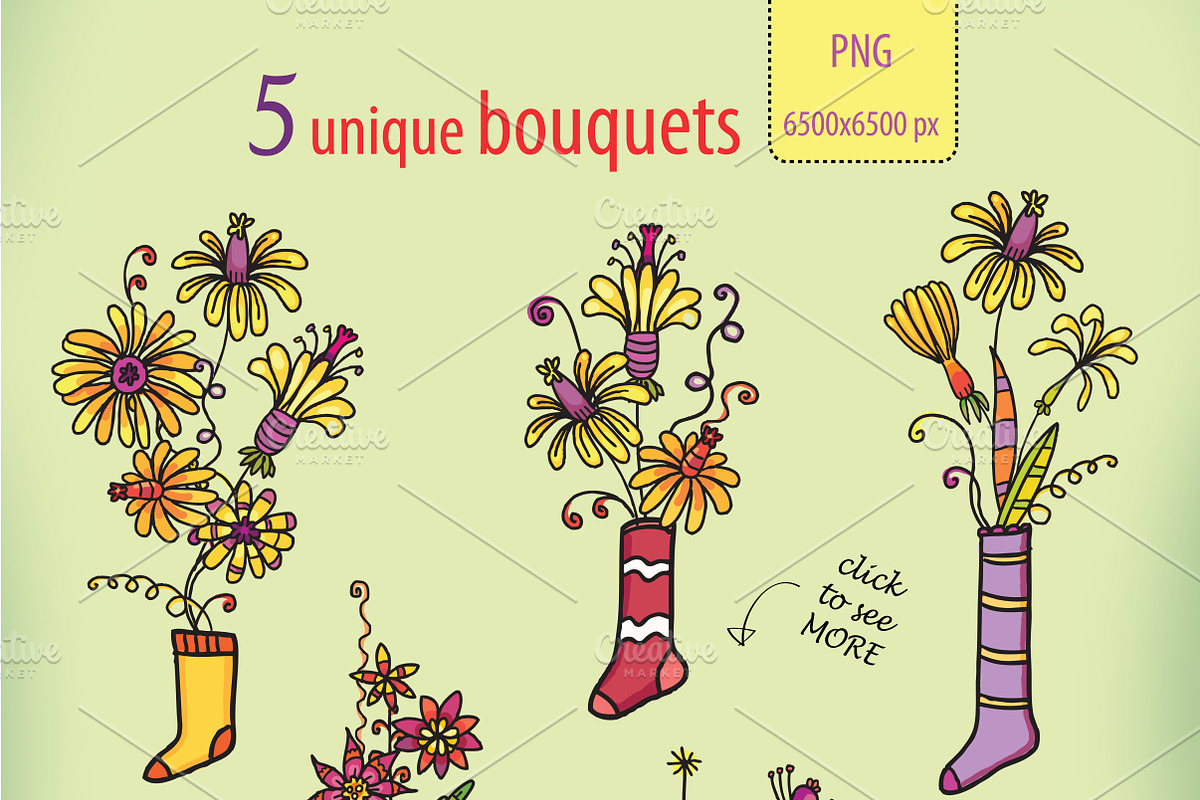 Cats in Socks & Wonder Flowers, an Object Graphic by Zooza Art (Photo 3 of 10)
