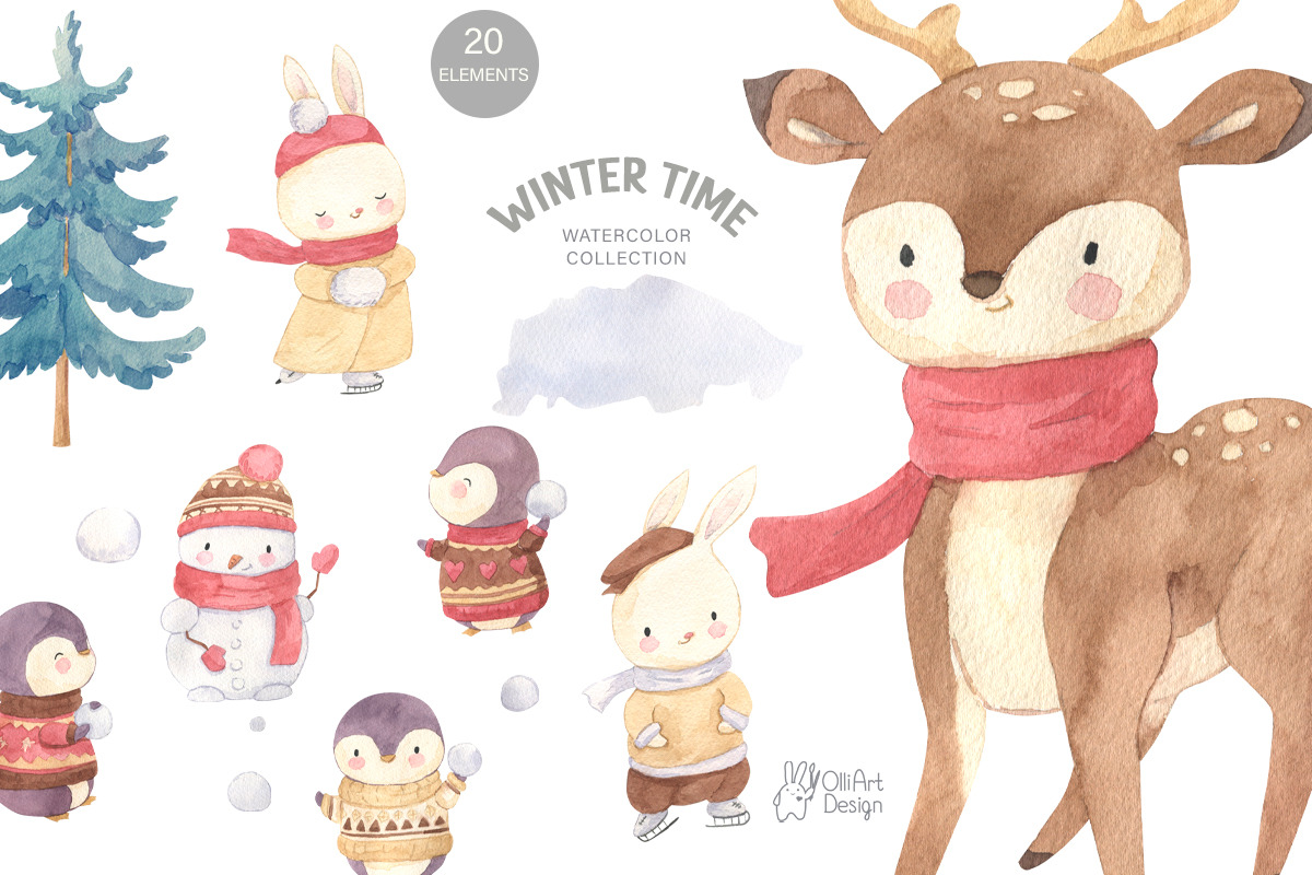 Kids BUNDLE. Watercolor, an Animal Illustration by OlliArtDesign (Photo 15 of 22)