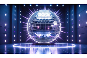 Illuminated disco ball in futuristic, an Illustration by tilialucida