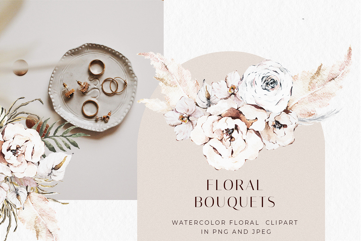 Fall Watercolor Floral BOHO Wedding, a Texture Illustration by WalaPalette (Photo 3 of 6)