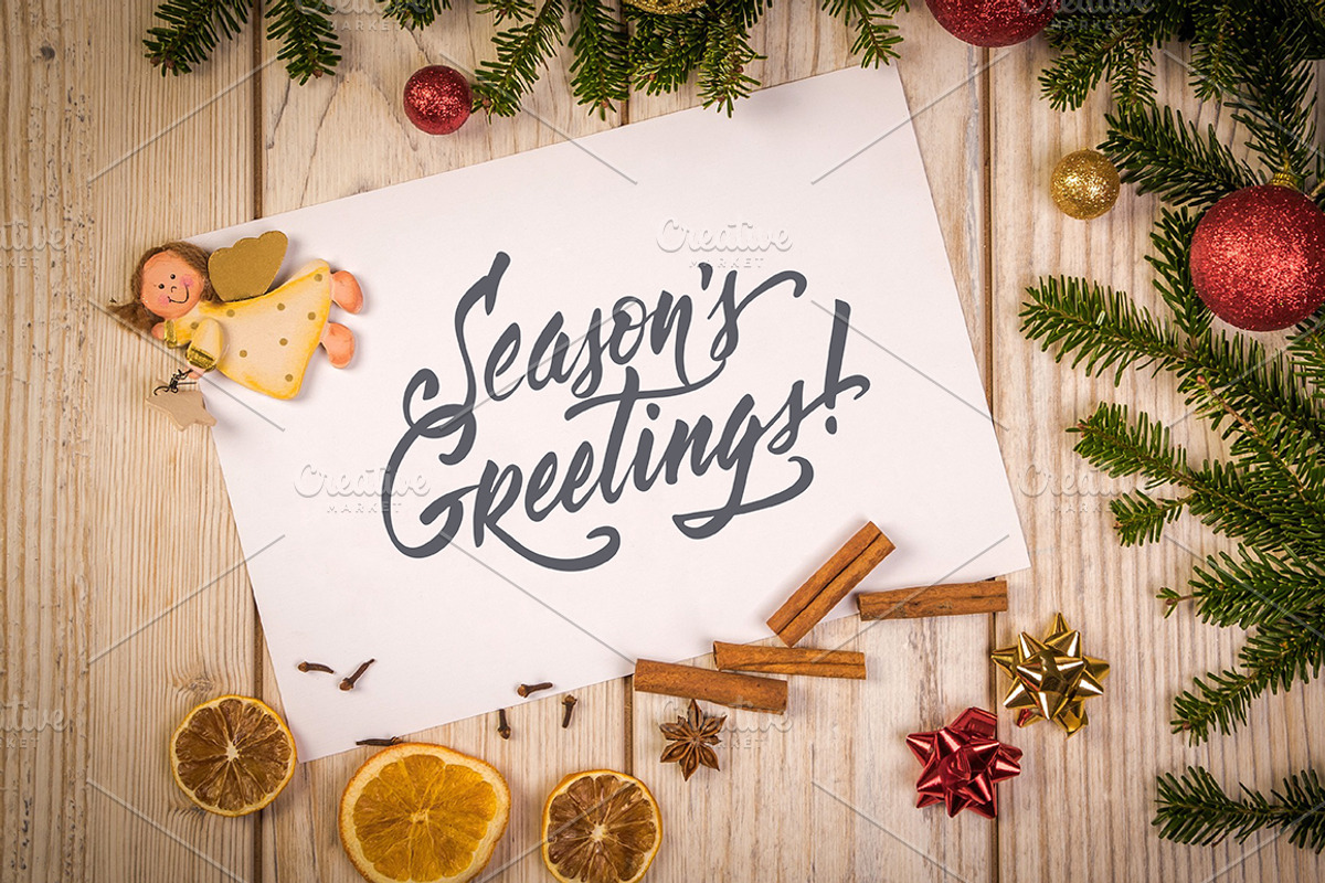 6 Christmas cards and lettering, a Card Template by Quetzal Art (Photo 8 of 8)