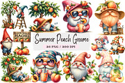 Summer Peach Gnome Clipart Bundle, a Seasonal Illustration by DreamArtGraphic (Thumbnail 1 of 4)