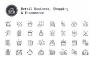Shopping, E-commerce Thin Line Icons, an Outline Icon by Nuburu (Thumbnail 2 of 4)