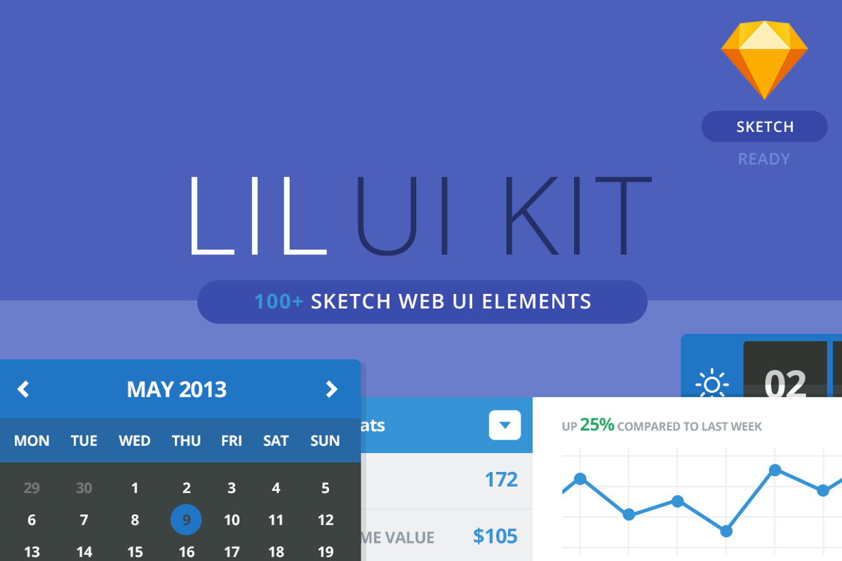 Lil UI Kit - Sketch UI Library, an UI Kit Template by Lil Squid (Photo 1 of 7)