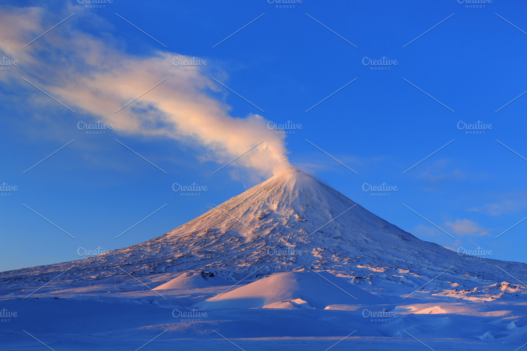 Active volcano landscape at sunrise, a Nature Photo by Alexander-Piragis