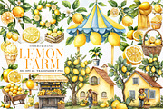 Lemon Farm Watercolor Clipart, an Illustration by Designworld (Thumbnail 1 of 6)
