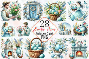 Easter home clipart, an Illustration by RobertsArt