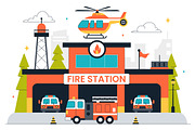 10 Fire Station Building Illustratio, a Transportation Illustration by denayunebgt (Thumbnail 4 of 4)