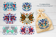 Folk Art Birds and Flowers., an Animal Illustration by Kira Konoshenko (Thumbnail 5 of 9)