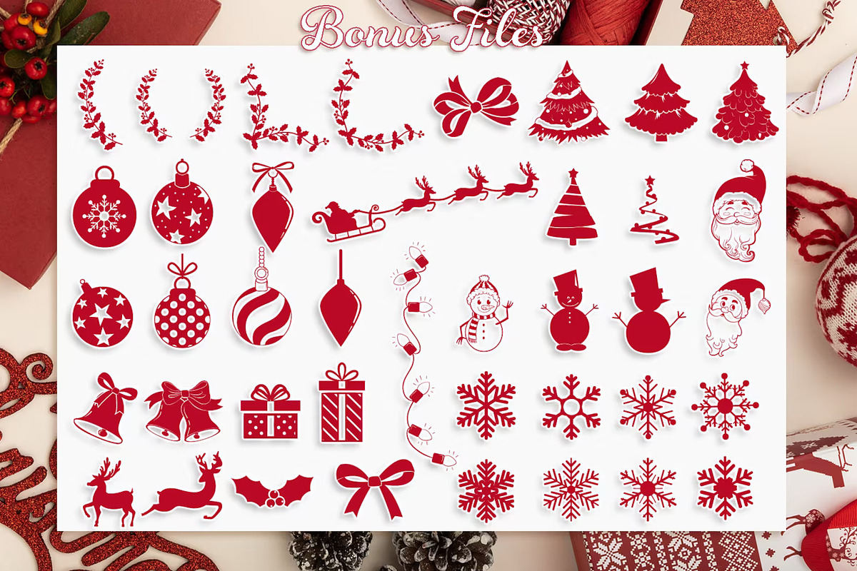 Round Christmas Monogram Vector Pack, an Illustration by Anastasia Feya (Photo 9 of 9)