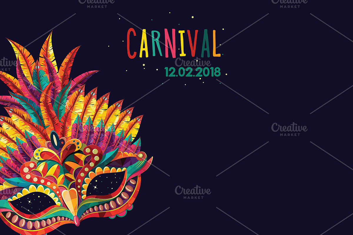 Carnival Masks vector set, a Decorative Illustration by LisaKolbasa (Photo 5 of 15)