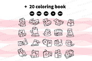 Cute Kawaii Cats with Books, an Animal Illustration by Palau (Thumbnail 11 of 12)