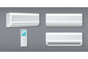 3D air conditioners set isolated on, a Technology Illustration by art PVP - market