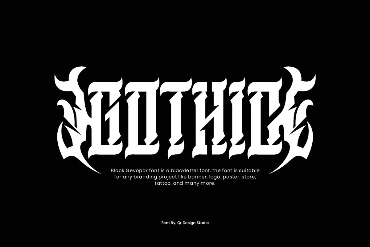 Black Gevopar - Gothic Font, a Blackletter Font by QR Design Studio (Photo 3 of 9)