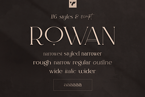 Rowan Typeface - 116 Styles & Script