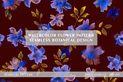 Watercolor Floral Pattern, a Pattern Graphic by MartinShop (Thumbnail 1 of 10)