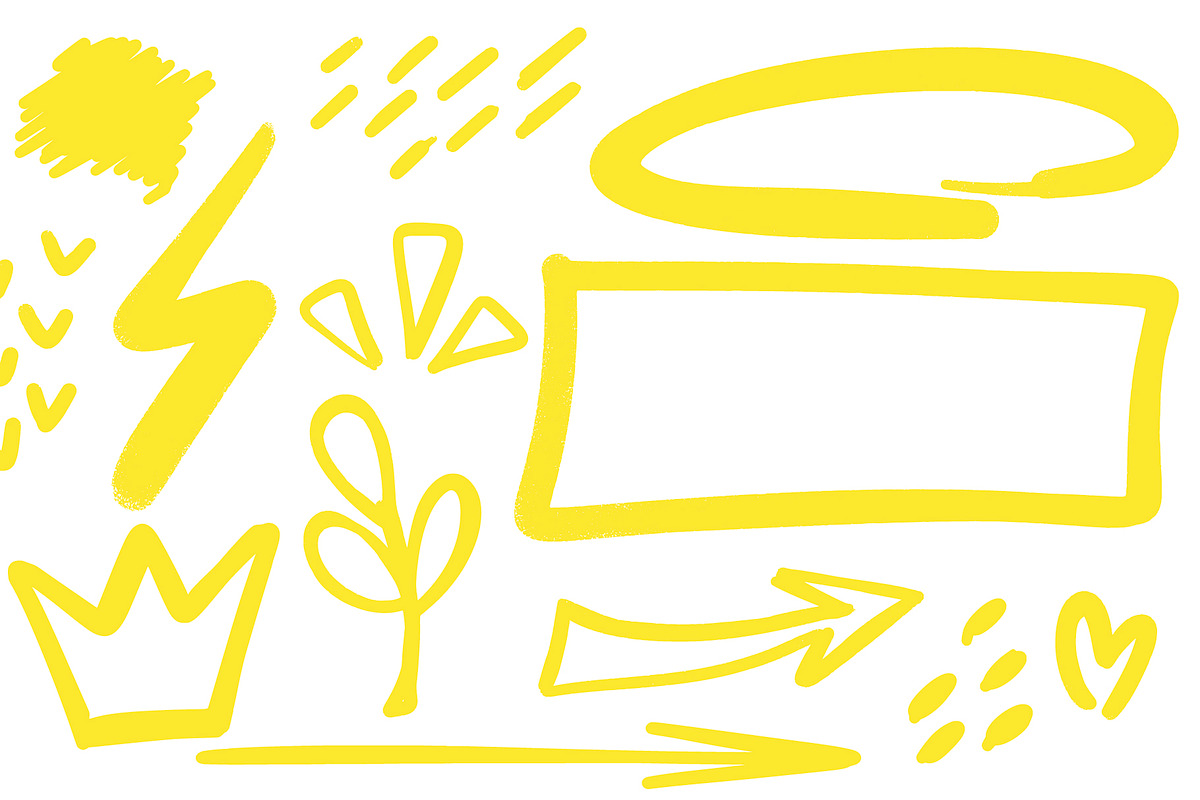 Set of neon yellow marker, a Decorative Illustration by Tati_Kli (Photo 2 of 3)