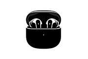 50 Wireless Earbuds Silhouette Icon, an Illustration by abu67222 (Thumbnail 50 of 51)