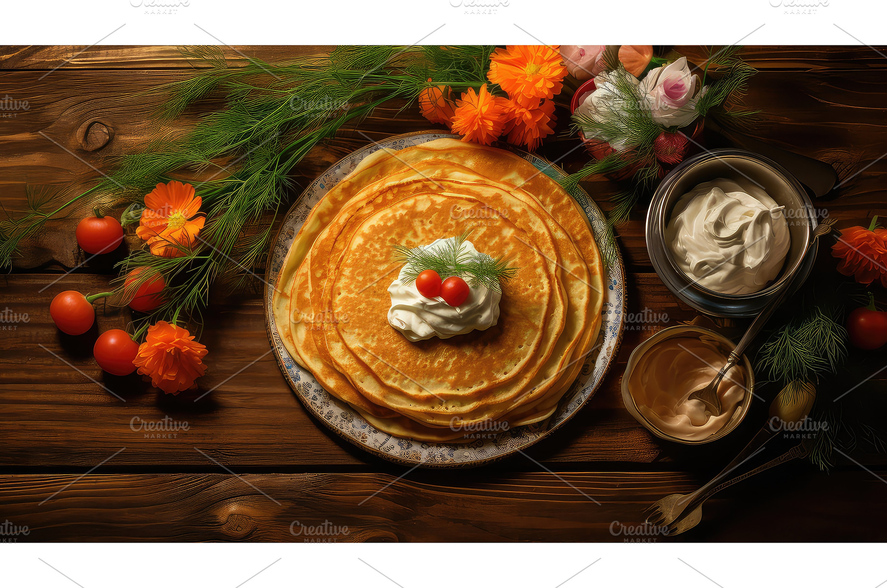 brunch traditional pancake food ai, a Background Photo by pikepicture