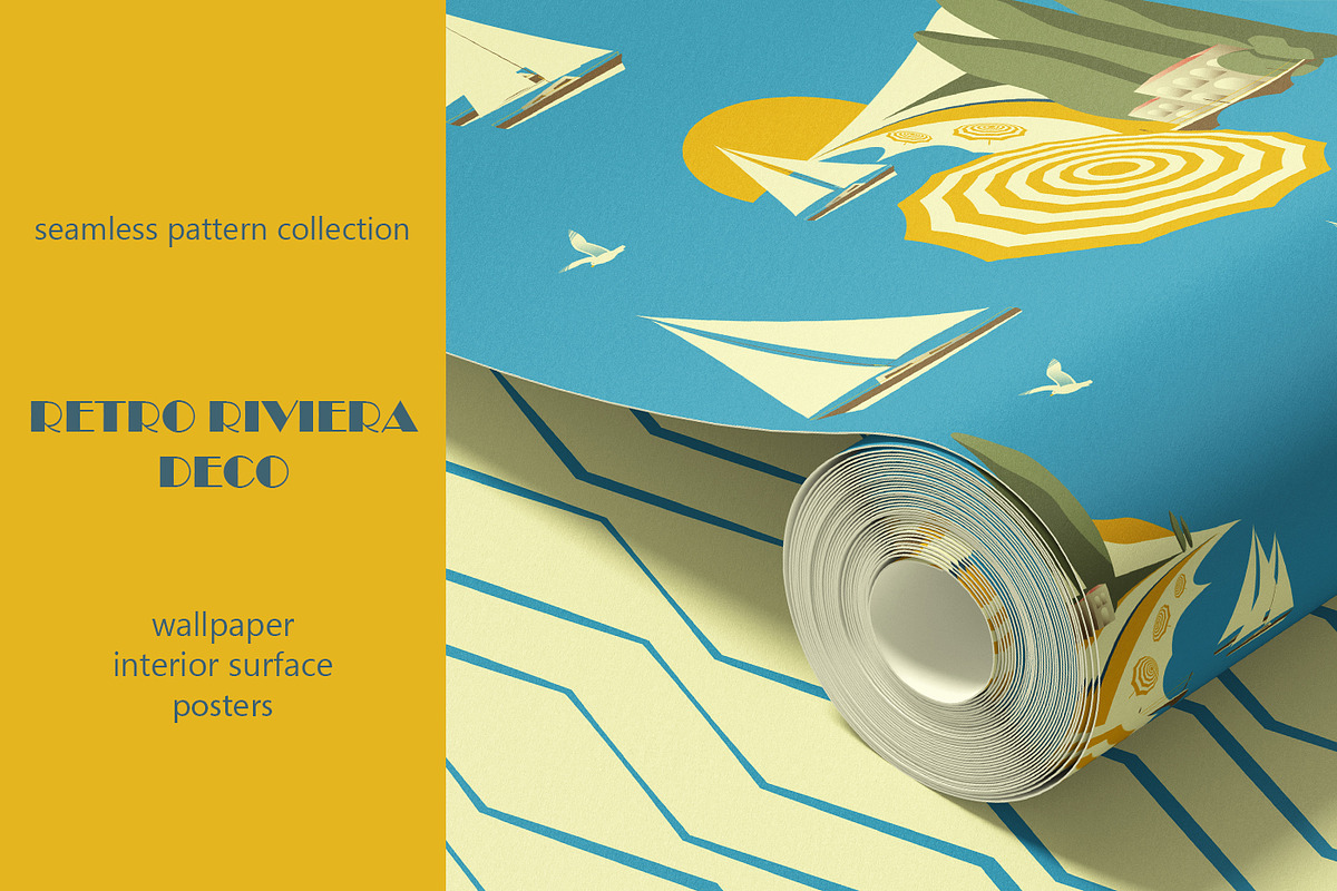 Retro Riviera Deco Seamless Patterns, a Pattern Graphic by Svetlana Lerie (Photo 7 of 10)