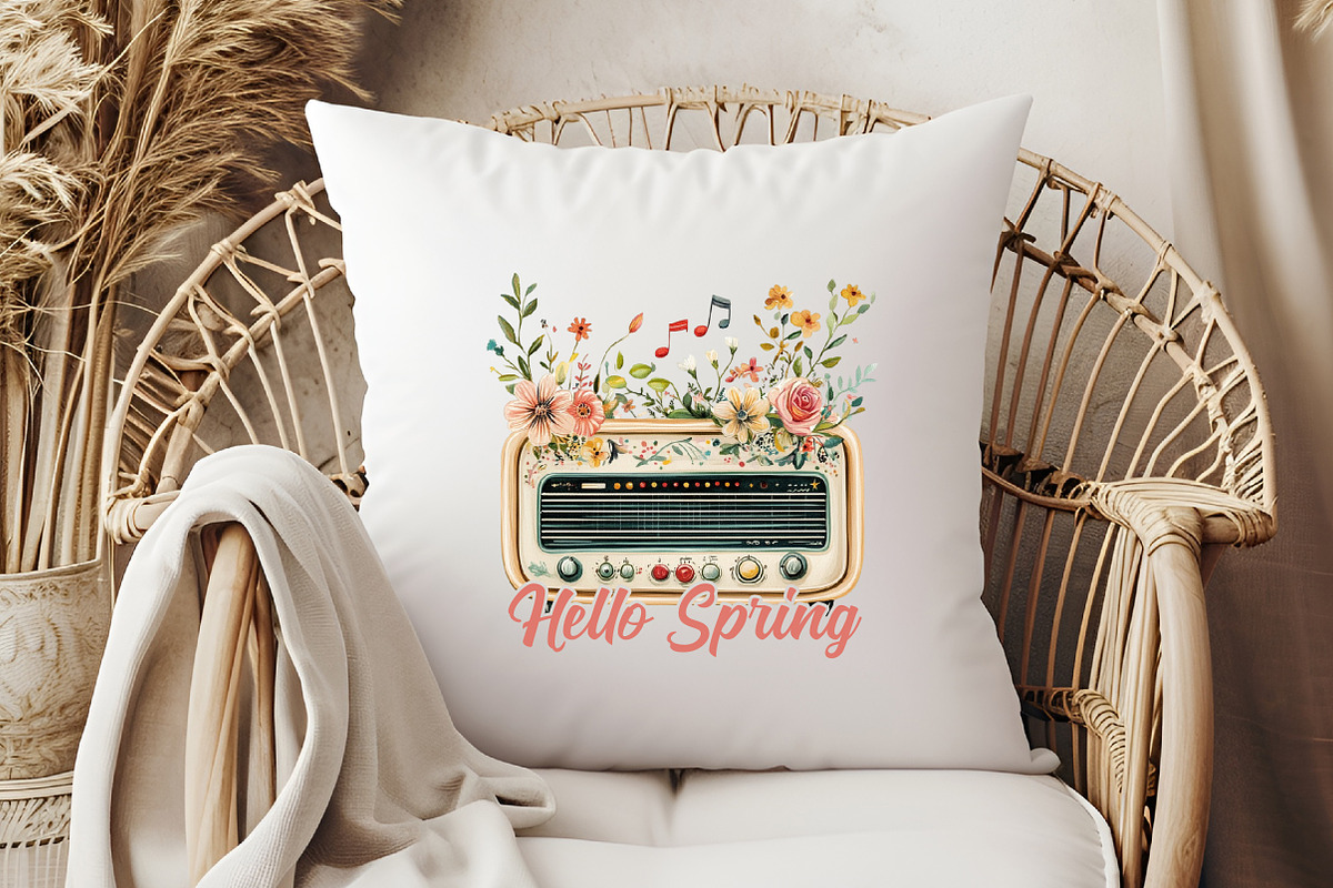 Hello Spring Radio with Flower PNG, an Illustration by Libby Wishes (Photo 4 of 4)