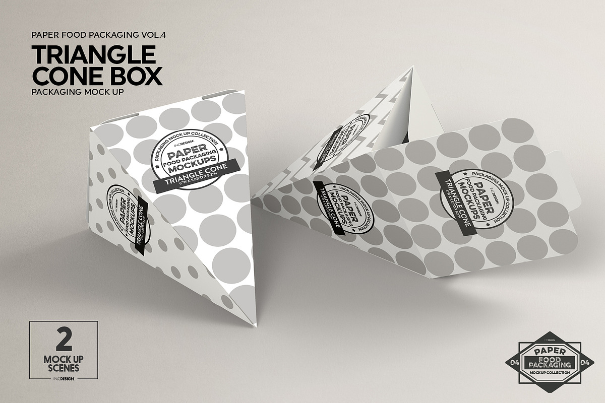 Triangle Cone Box Mockup, a Packaging Mockup by INCDesign (Photo 4 of 8)
